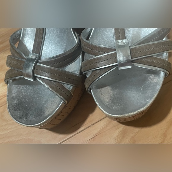 Prada Strappy Metallic Wedges Size 37.5 - Picture 6 of 16